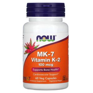 MK-7 Vitamina K-2 - Now Foods - 100 mcg 60 Vcápsulas