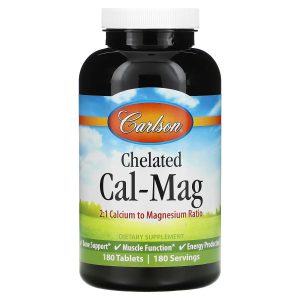 Cal-Mag Quelato (Chelated), Carlson Labs, 180 Tablets