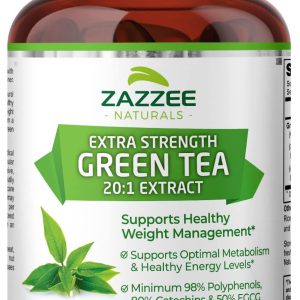 Chá Verde Vegano - Extrato Extra Forte 20:1, Zazzee, 50% EGCG, 98% Polifenóis e 80% Catequinas - 6.000 mg, 150 Cápsulas veganas