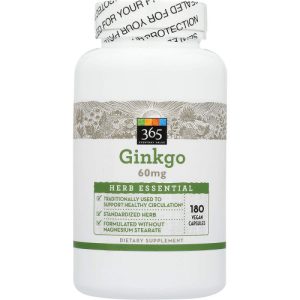 Extrato de Gingko Biloba 60mg - 365 - 180 cápsulas