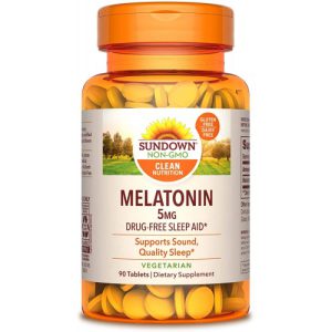 Melatonina Força Extra, Sundown Naturals, 5 mg, 90 Comprimidos