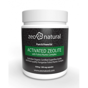 Zeolite Ativado (Clinoptilolite) + Cápsulas de Ácido Fúlvico/ Húrico, Zeo Natural, 520mg, 200 Cápsulas