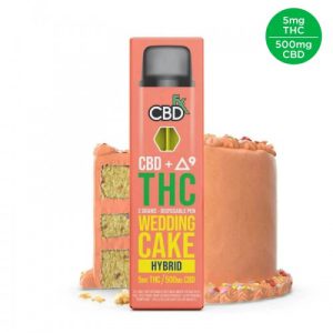Caneta Vape Delta-9 THC e CBD, CBDfx, 500mg de CBD e 5mg de THC por caneta, 800 baforadas