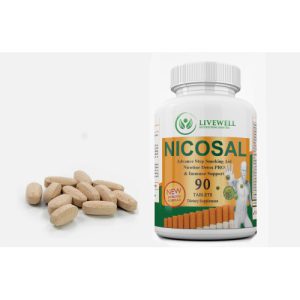 Suplemento de Nicosal Herbal e Aminoácido para parar de fumar, Livewell Nutrition Limited, 90 g, 90 Comprimidos