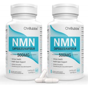 Suplemento NMN - ChriBubble - 500mg, 60 cápsulas - 2 FRASCOS
