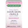 Unhas, pele e cabelo, força extra, Nature's Bounty, 5000mcg de biotina, 250 Cápsulas