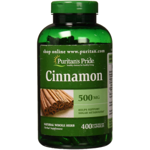 Canela - Puritan's Pride - 500 mg - 400 Cápsulas