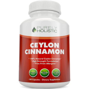 Canela de Ceilão - Purely Holistic - 1500mg - 150 Cápsulas de Canela Vegetariana e Vegana