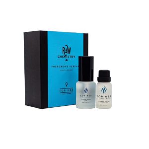 Conjunto de perfume e Oleo RawChemistry Pheromone, para ela [Atrair Homens] - Elegância, Força Extra Human Pheromone For