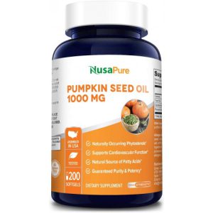 Pumpkin Seed Oil 1000mg - 200 cápsulas de gel (sem glúten) – NusaPure