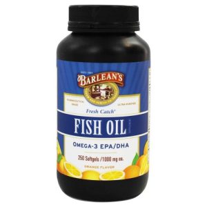 Omega 3 (Óleo de Peixe Fresco) - Barlean`s - sabor laranja - 1.000 mg - 250 Cápsulas
