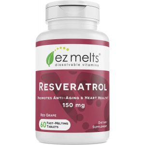 Resveratrol Sublingual, como Trans-Resveratrol, EZ Melts, 150 mg, 60 Comprimidos