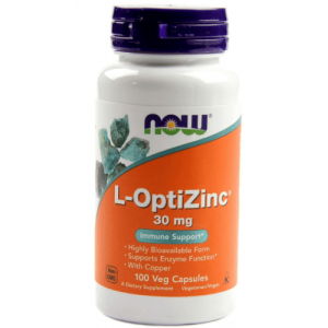 L-OptiZinc, Now Foods - 30 mg - 100 Cápsulas