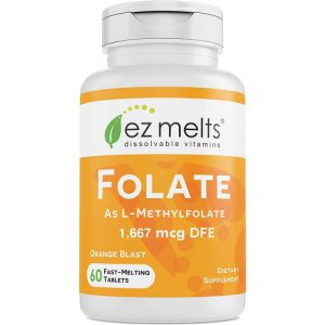 Folato como L-5-Metilfolato Sublingual, EZ Melts, 1.667 mg, 60 Comprimidos