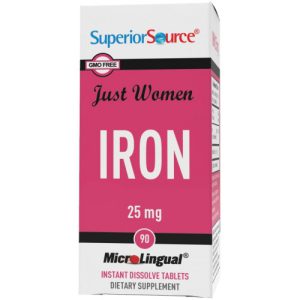 Ferro (furamato ferroso) sublingual de dissolução rápida - Superior Source - 25 mg - 90 Comprimidos sublinguais