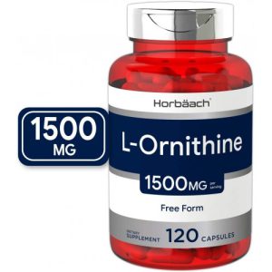 L-Ornitina, Forma Livre L-Ornitina, 1500mg, 120 Cápsulas