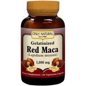 Maca Vermelha Gelatinizada, Only Natural, 1.000mg, 60 Cápsulas