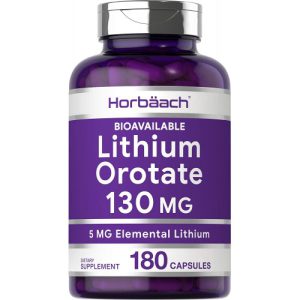 Orotato de lítio 130mg, Horbaach - 180 cápsulas