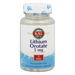 Litio Orotato Biodisponível - Kal, 5 mg - 60 cápsulas vegetais