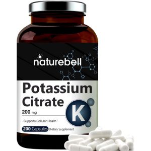 Citrato de Potássio, 200 mg por Porção - NatureBell, 200 Cápsulas