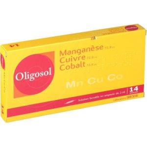 OLIGOSOL MANGANÊS-COBRE-COBALTO (Mn-Cu-Co) 14 AMPOLAS Minerais e elementos vestigiais