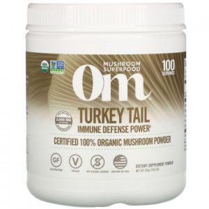 Turkey Tail em pó - Cogumelo Orgânico 100% Certificado, Om Mushrooms, 200 g