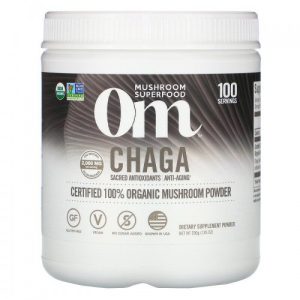 Pó de Cogumelo Orgânico 100% Certificado, Chaga - Om Mushrooms, 200 g
