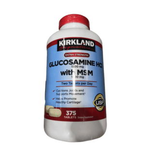 Glucosamina com MSM, Kirkland Signature, 1500mg, 375 Comprimidos