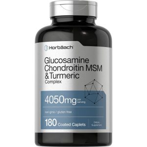 Glucosamina Condroitina com Cúrcuma e MSM, Suplemento de Suporte Avançado de Articulação, Horbaach, 4050mg, 180 Cápsulas