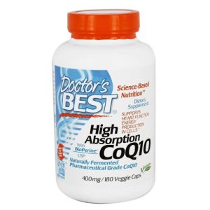 CoQ10 de Alta Absorção com BioPerine - Doctor`s Best, 400 mg - 180 Capsulas