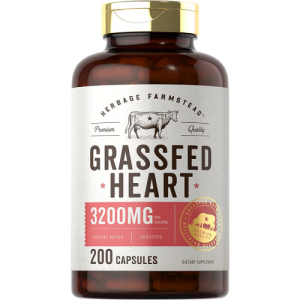 Coração bovino alimentado com capim - Herbage Farmstead Carlyle - 3200mg - 200 Cápsulas