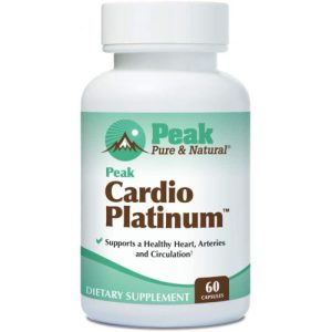 Pico Cardio Platina, para artérias saudáveis, e melhor fluxo sanguíneo, Peak Pure & Natural, 60 Cápsulas