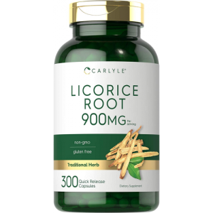 Cápsulas de raiz de alcaçuz - Carlyle - 900 mg - 300 Cápsulas