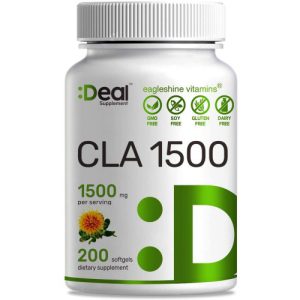 CLA a partir de Óleo de Cártamo, Controle de Peso e Músculo Magro, 1500mg Por Dose, 200 Cápsulas