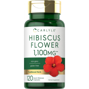 Extrato de flor de hibisco - Carlyle - 1100 mg - 120 Cápsulas