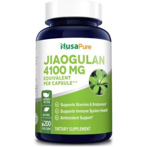 Jiaogulan 4100 mg - 200 cápsulas veganas (100% vegetariano, não OGM e sem glúten)