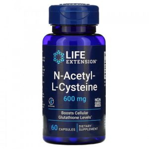N-acetil-L-cisteína, Life Extension, 600 mg, 60 Cápsulas Vegetais