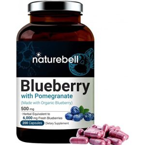 Blueberry, Naturebell, 500mg, 200 Cápsulas