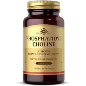 Phosphatidylcholine - Contém Choline um neurotransmissor de Acetyl choline - Solgar - 100 softgels