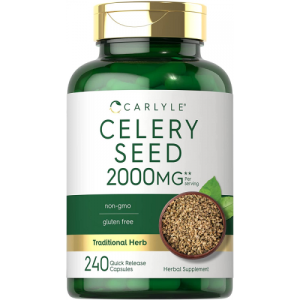 Cápsulas de Extrato de Semente de Aipo - Carlyle - 2000mg - 240 Cápsulas