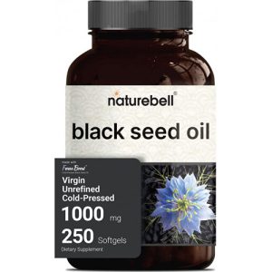 Óleo de Semente Preta, Naturebell, 1000mg por porção, 250 cápsulas