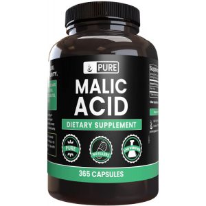 Ácido Málico, Hidroxiácido para Energia e Recuperação Muscular, Pure, Porção de 600 mg, 365 Cápsulas