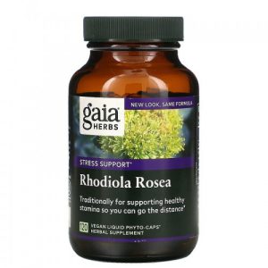 Rhodiola Rosea - Gaia Herbs, 120 Cápsulas Fitoterápicas Líquidas Veganas