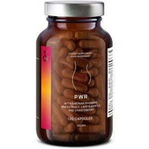 Power, Ervas de Equilíbrio Hormonal para Mulheres, Chasteberry + Ruibarbo Siberiano + Raiz de Inhame Selvagem - Power, 120 Cápsulas Veganas