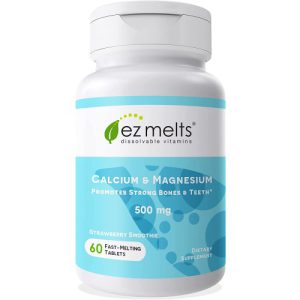 Cálcio & Magnésio com D3 Sublingual, EZ Melts, 500 mg, 60 Comprimidos