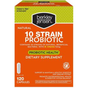 Natural 10-Strain Probiótico Suplemento Dietético, Berkley Jensen, 120 Cápsulas