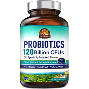 Probióticos, prebióticos e enzimas digestivas - Vitalitown - 30 cápsulas veganas