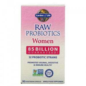 Probióticos RAW, Mulheres, 85 Bilhões - Garden of Life, 90 Cápsulas Vegetarianas