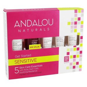 Kit inicial 1000 Roses - Sensitive - Andalou Naturals - Kit de 5 peças
