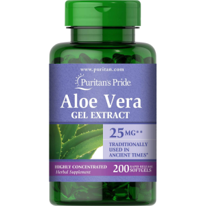 Extrato de Aloe Vera - Puritan's Pride - 25mg - 200 cápsulas